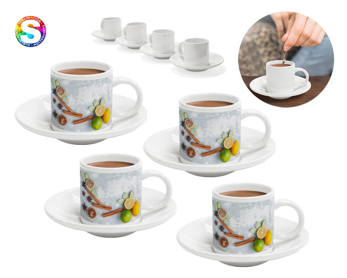 JUEGO DE TAZAS 3 OZ CON PLATO DE SUBLIMACIÓN MEETING A2974