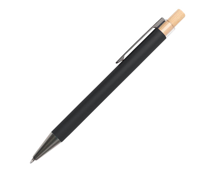 BOLIGRAFO DE ALUMINIO CON BOTON DE BAMBU TEACHER A2989