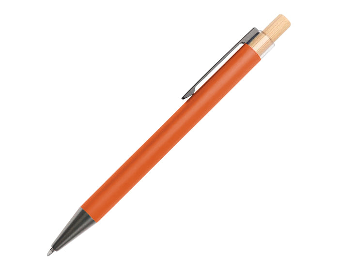BOLIGRAFO DE ALUMINIO CON BOTON DE BAMBU TEACHER A2989