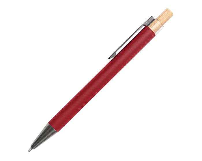 BOLIGRAFO DE ALUMINIO CON BOTON DE BAMBU TEACHER A2989