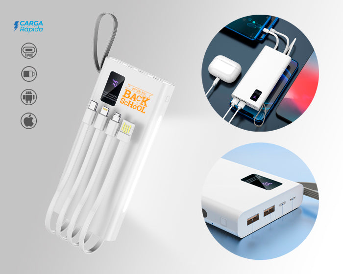 BATERÍA DE CARGA RÁPIDA CAP. 10000 mAh 4 EN 1 ELIOT A3002