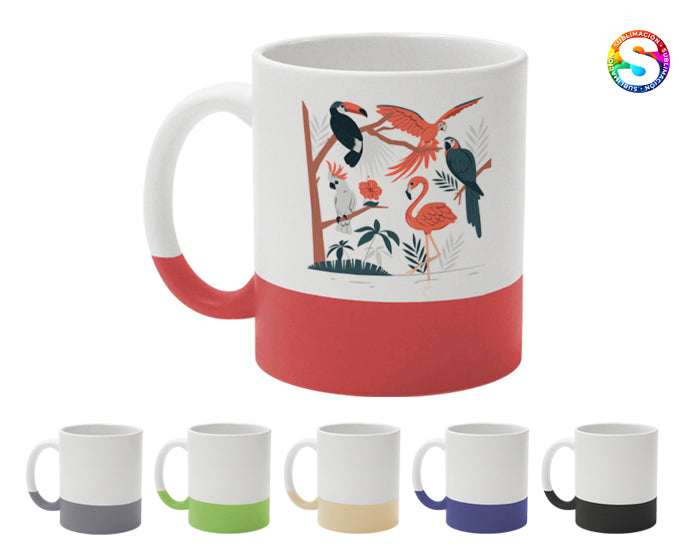 TARRO BICOLOR MATE DE SUBLIMACIÓN 11 OZ GRES A3022