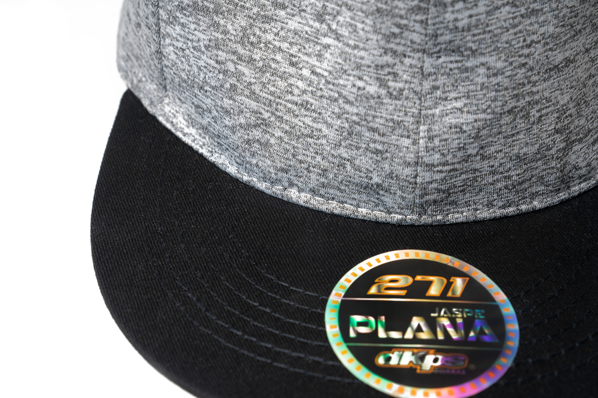 DKPS #271 GORRA PLANA JASPE POL 95% SPANDEX 5%.AJUSTE VELCRO
