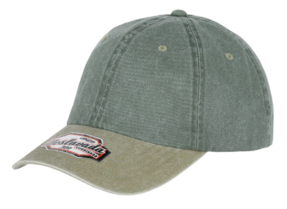 DKPS #301 GORRA DESLAVADA COMB GAB PIGMENTADA 100% ALG. AJUSTE VELCRO