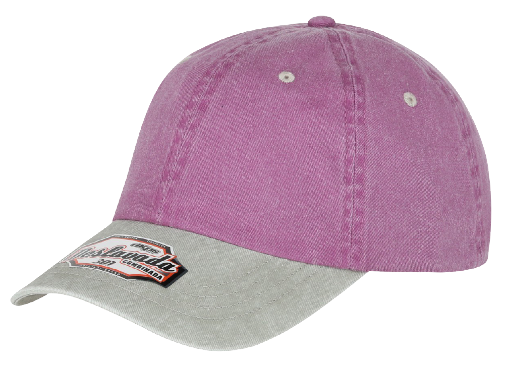 DKPS #301 GORRA DESLAVADA COMB GAB PIGMENTADA 100% ALG. AJUSTE VELCRO