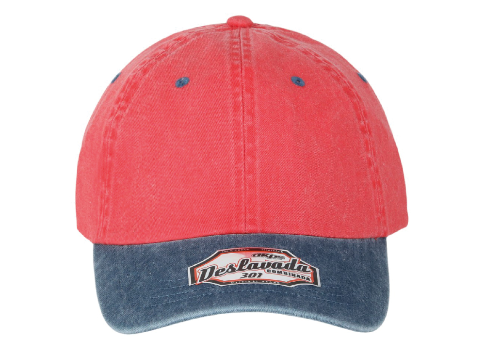 DKPS #301 GORRA DESLAVADA COMB GAB PIGMENTADA 100% ALG. AJUSTE VELCRO