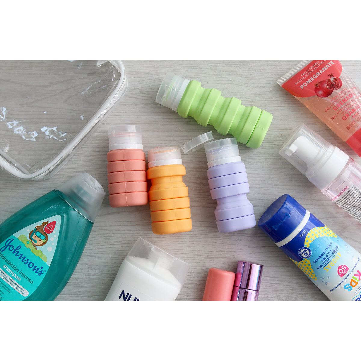 Set de 4 botellas expandibles.