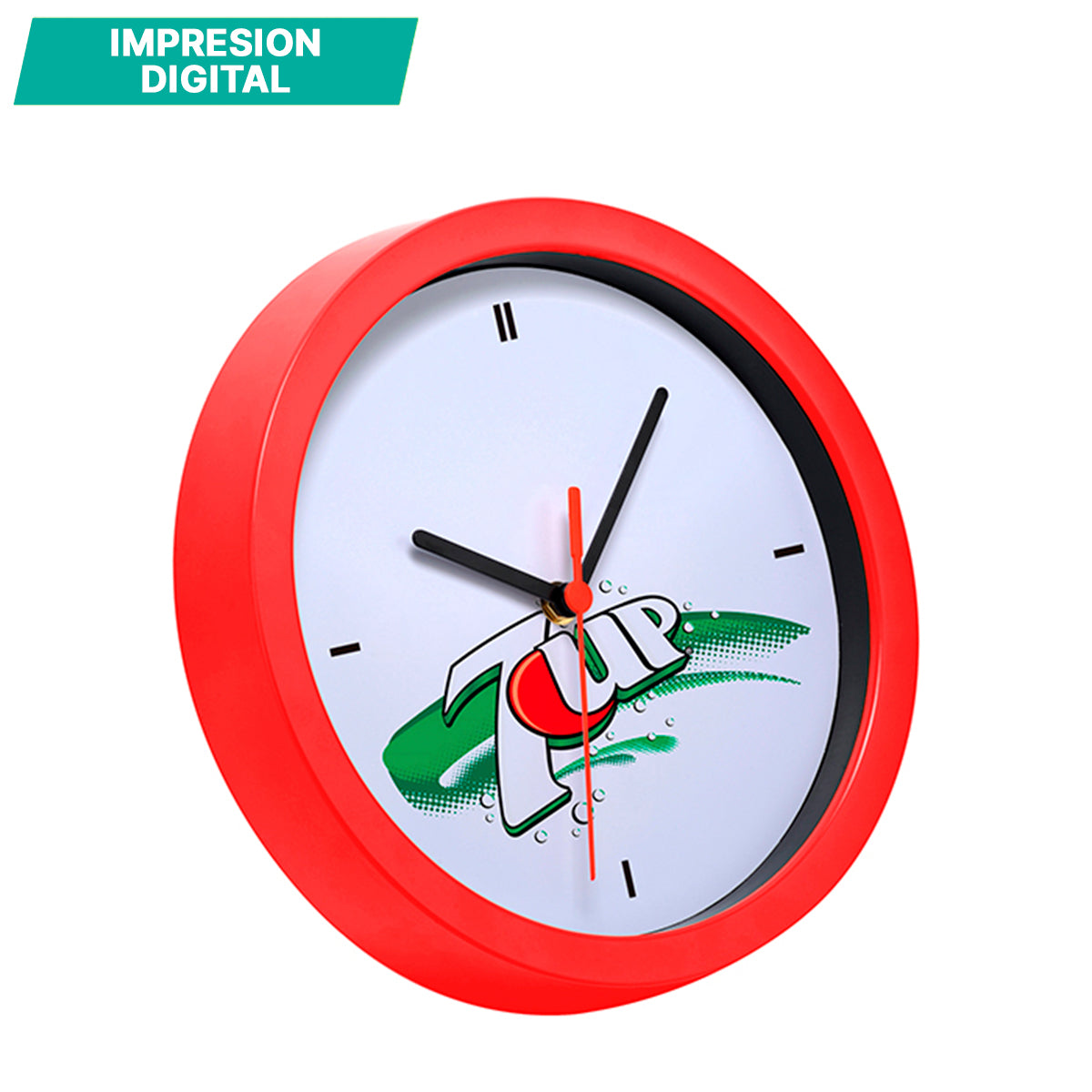 Reloj de pared de plástico.