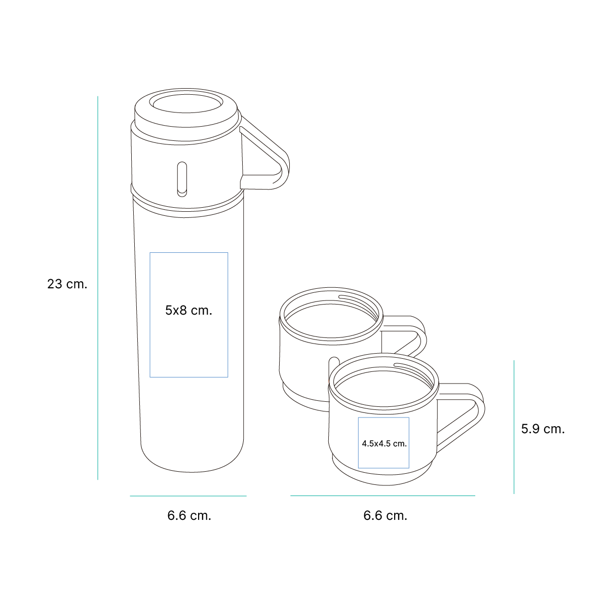 Set de termo y tazas Camini.