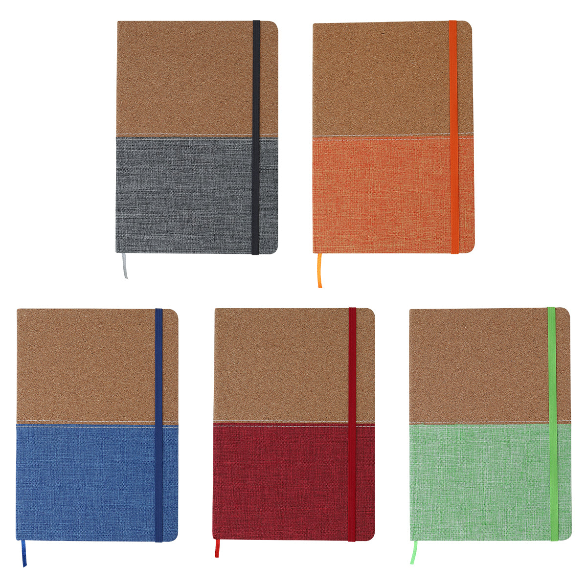 Libreta corcho bi tono.